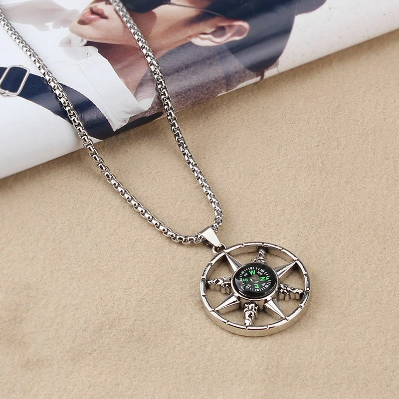 Retro ornaments compass necklace pendant men and women wild personality fashion trendy sweater chain hip hop accessories
Retro ornaments compass necklace pendant men and women wild personality fashion trendy sweater chain hip hop accessories