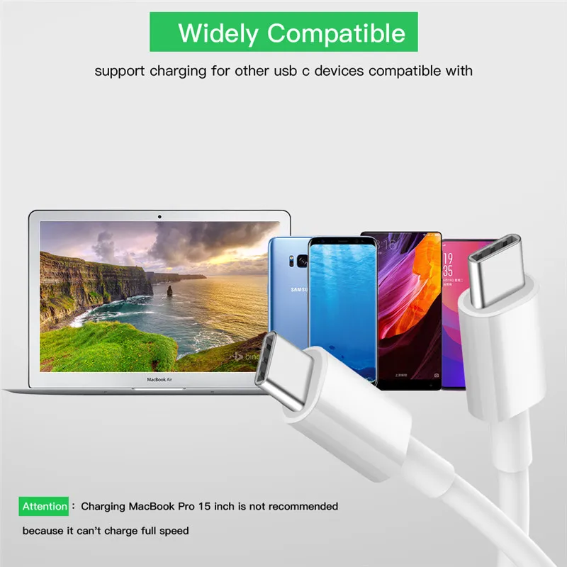 Type C to Type C Cable Fast Charge USB C Cable for MacBook Pro Quick Charge 4.0 Type C Cable Phone Charger USBC Cable
Type C to Type C Cable Fast Charge USB C Cable for MacBook Pro Quick Charge 4.0 Type C Cable Phone Charger USBC Cable