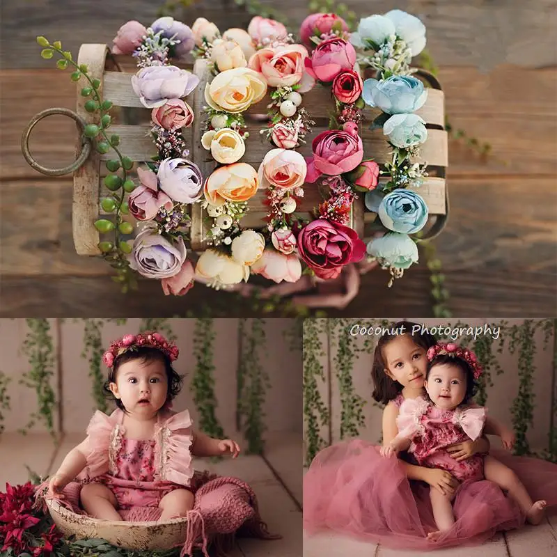 Coconut Newborn Photography Props Romantic rose-garland forest headdress hair head flower children portrait one year baby
Coconut Newborn Photography Props Romantic rose-garland forest headdress hair head flower children portrait one year baby