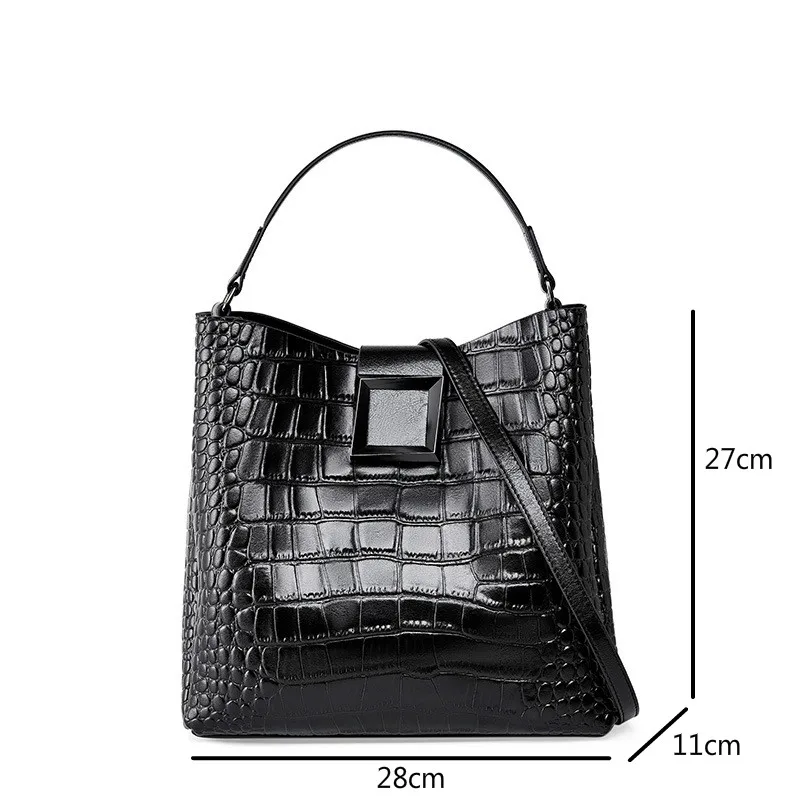 YourSeason Fashion Ladies Versatile Crocodile Pattern Split Leather Bucket Bag 2021 Shoulder Female Messenger Cowhide Handbags 
YourSeason Fashion Ladies Versatile Crocodile Pattern Split Leather Bucket Bag 2021 Shoulder Female Messenger Cowhide Handbags