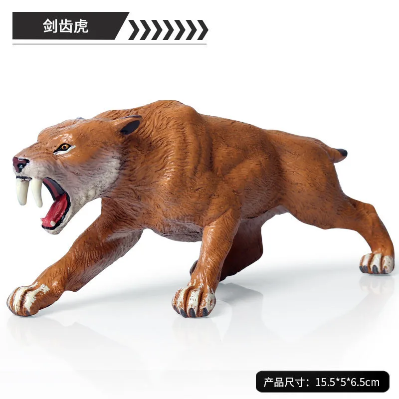 

Simulation Static Solid Wild Animal Model Decoration Ice Age Saber-Toothed Tiger Saber-Toothed Tiger Children's Hand-Made Toy