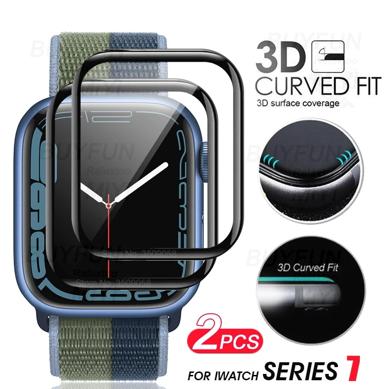 2PCS 3D Curved Soft Fiberglass for Apple Watch 7 Series 45MM 41MM Protective Film On iWacth 41 45 MM Screen Protector Film Cover
2PCS 3D Curved Soft Fiberglass for Apple Watch 7 Series 45MM 41MM Protective Film On iWacth 41 45 MM Screen Protector Film Cover