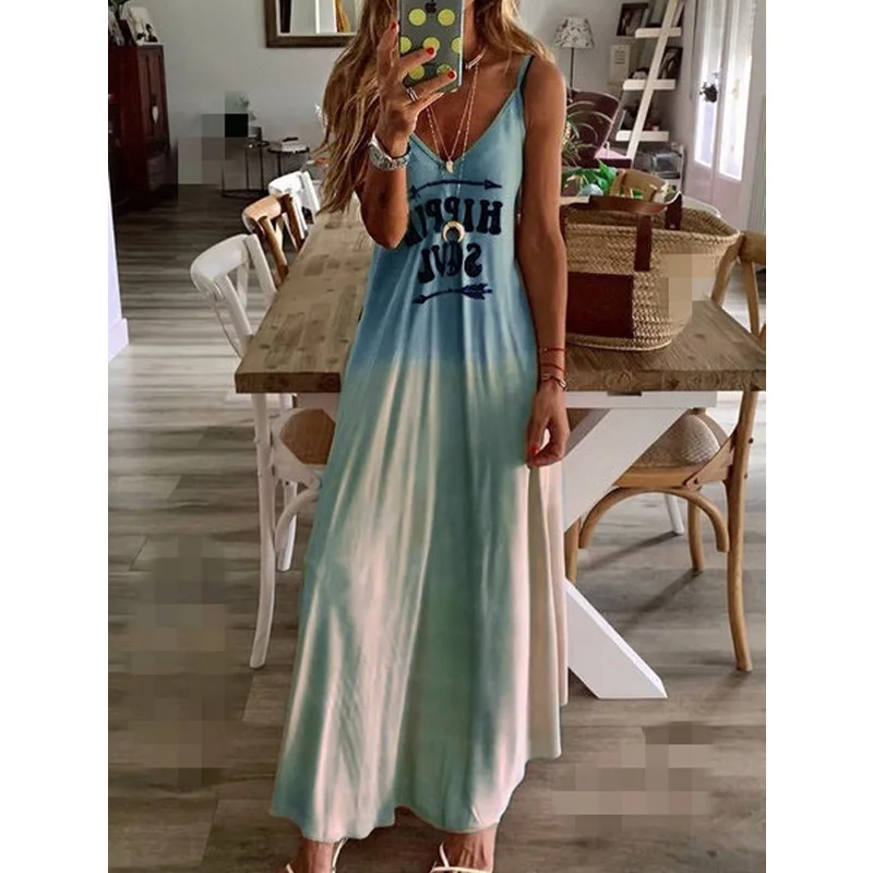Gradient Color Summer Dress Women Sexy off shoulder Letter Printing Long Soft Beach Casual Vestidos Women Dress
Gradient Color Summer Dress Women Sexy off shoulder Letter Printing Long Soft Beach Casual Vestidos Women Dress