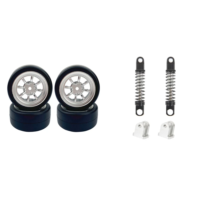 Wheel Rim and Rubber Drift Tire Tyres Set with Metal Front Shock Absorber Damper with Fixed Seat Modification
Wheel Rim and Rubber Drift Tire Tyres Set with Metal Front Shock Absorber Damper with Fixed Seat Modification