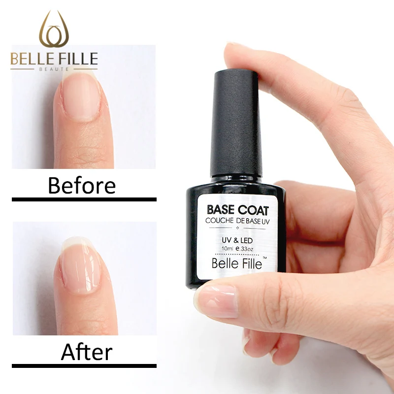 BELLE FILLE Base And Top Coat UV Gel Nail Polish 10ml Transparent Soak Off Primer For Nails Varnish Lacquer 0820 | Красота и здоровье