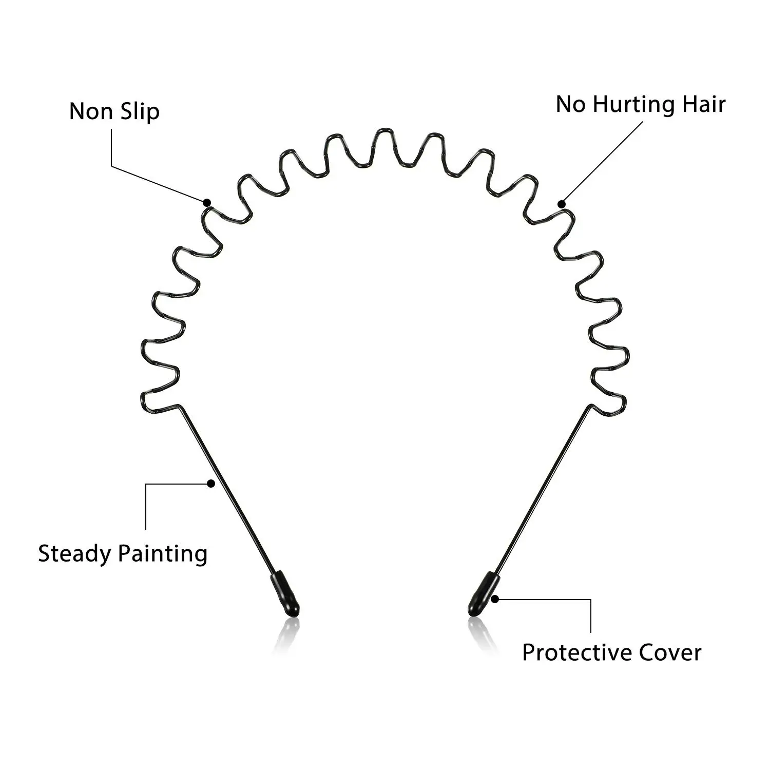 Wave Hair Band Sports Headwear Black Women Spring Wavy Iron Head Headband Metal Unisex Wide And Thin Hair Accessories Wholesale
Wave Hair Band Sports Headwear Black Women Spring Wavy Iron Head Headband Metal Unisex Wide And Thin Hair Accessories Wholesale