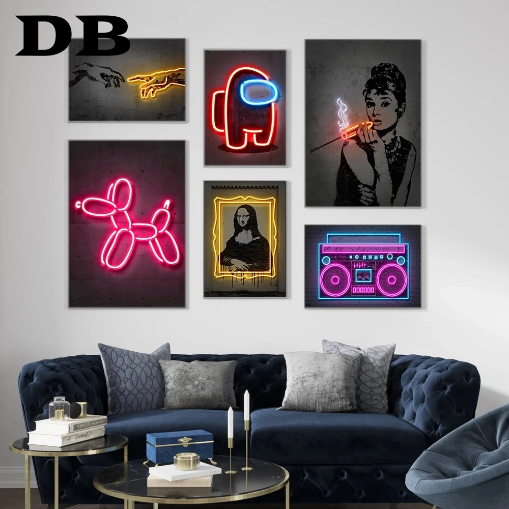 Retro Neon Street Graffiti Creation Wall Art Nordic Style Canvas Painting Posters Balloon Dog Print Pictures Bar Room Home Decor
Retro Neon Street Graffiti Creation Wall Art Nordic Style Canvas Painting Posters Balloon Dog Print Pictures Bar Room Home Decor
