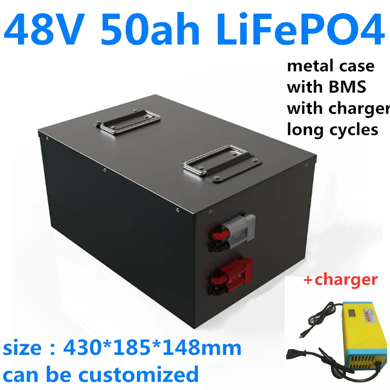 GTK metal case deep cycle 48V 50Ah Lifepo4 Lithium battery with strong BMS for golf cart solar storage system AGV+5A charger
GTK metal case deep cycle 48V 50Ah Lifepo4 Lithium battery with strong BMS for golf cart solar storage system AGV+5A charger