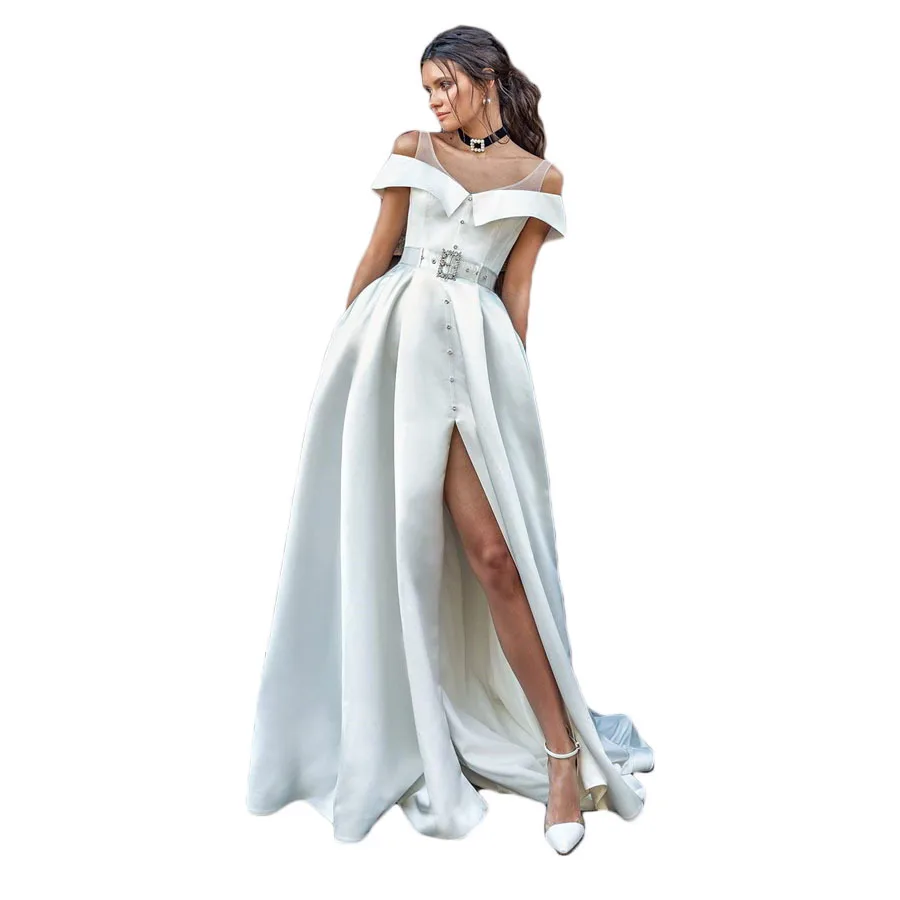 New European and American hot selling sexy one shoulder split dress banquet evening dress
New European and American hot selling sexy one shoulder split dress banquet evening dress