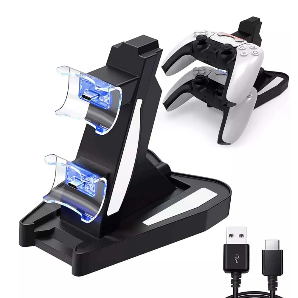 PS5 Controller Charger Double USB Fast Charging Docking Station Stand & LED Indicator for PS 5 Controllers
PS5 Controller Charger Double USB Fast Charging Docking Station Stand & LED Indicator for PS 5 Controllers