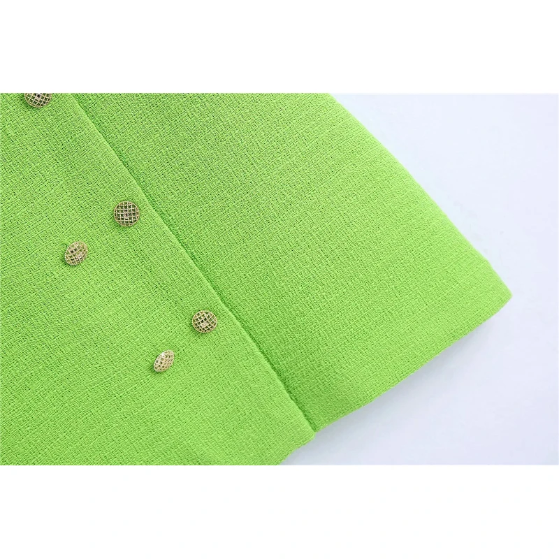 KRSB Summer Women's Double-Breasted Green Suit Sleeveless Dress Round Neck Zipper Mini Skirt Temperament Slim British Style
KRSB Summer Women's Double-Breasted Green Suit Sleeveless Dress Round Neck Zipper Mini Skirt Temperament Slim British Style