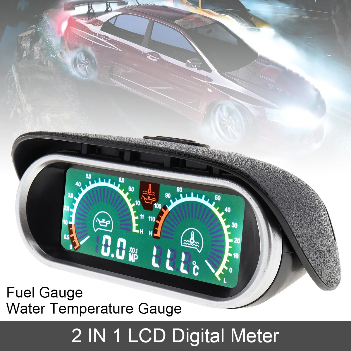 DC 9 - 36V Universal 2 in 1 LCD Digital Meter Fuel Gauge + Water Temperature Gauge with Sensor Accessories for Car/Truck
DC 9 - 36V Universal 2 in 1 LCD Digital Meter Fuel Gauge + Water Temperature Gauge with Sensor Accessories for Car/Truck