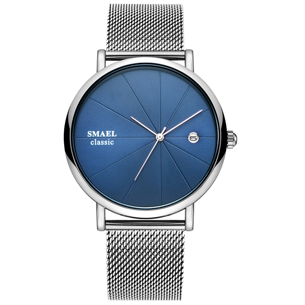 SMAEL Fashion Mens Watches Ultra Thin Quartz Wirstwatch Men Simple Casual Mesh Steel Life Waterproof Sport Watch Black Relogio 
SMAEL Fashion Mens Watches Ultra Thin Quartz Wirstwatch Men Simple Casual Mesh Steel Life Waterproof Sport Watch Black Relogio