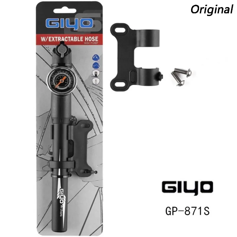 Оригинальный GIYO GP 871S MTB Портативный ручной Велосипедные насосы Давление датчик