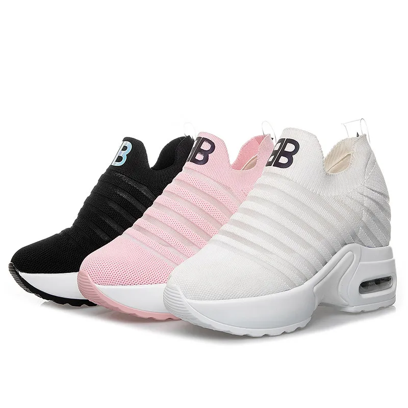 Flying Knitting Wedges Fashion Sneaker Women Height Increasing Slip On Summer Casual Shoes Breathable Platform Sneakers XZ176
Flying Knitting Wedges Fashion Sneaker Women Height Increasing Slip On Summer Casual Shoes Breathable Platform Sneakers XZ176