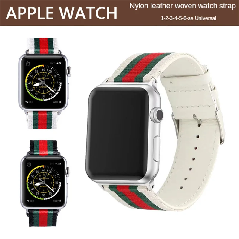 Nylon Leather Strap For Apple Watch Series 6 5 4 3 2 1 SE For Iwatch Woven Canvas Casual Band 40mm 38mm 42mm 44mm Accessories
Nylon Leather Strap For Apple Watch Series 6 5 4 3 2 1 SE For Iwatch Woven Canvas Casual Band 40mm 38mm 42mm 44mm Accessories