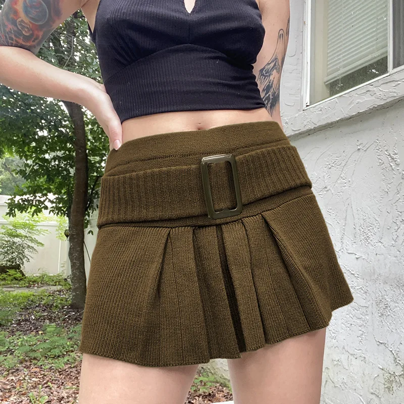For 2022 Summer 100% Polyester Low Waist Brown With Sashe Women Mini Skirts Y2K Fashion Clothes Streetwear Hip Hop Solid Outfits
For 2022 Summer 100% Polyester Low Waist Brown With Sashe Women Mini Skirts Y2K Fashion Clothes Streetwear Hip Hop Solid Outfits