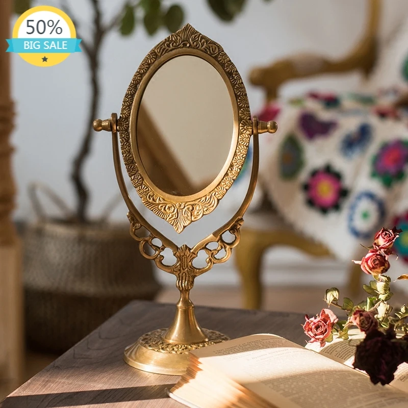 Vintage Style Art Mirror Stand Compact Old Design Small Antique Dressing Mirror Frame Retro Cosmetic Dresser Lustro Decor HX50DM
Vintage Style Art Mirror Stand Compact Old Design Small Antique Dressing Mirror Frame Retro Cosmetic Dresser Lustro Decor HX50DM