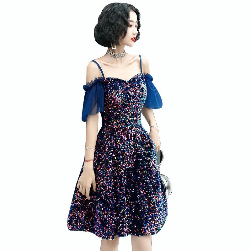 Prom Dress Short It's Yiiya AR488 Sparkling Colorful Sequined Prom Dresses Mini Vestidos de fiesta Spaghetti Strap Party Gowns 
Prom Dress Short It's Yiiya AR488 Sparkling Colorful Sequined Prom Dresses Mini Vestidos de fiesta Spaghetti Strap Party Gowns