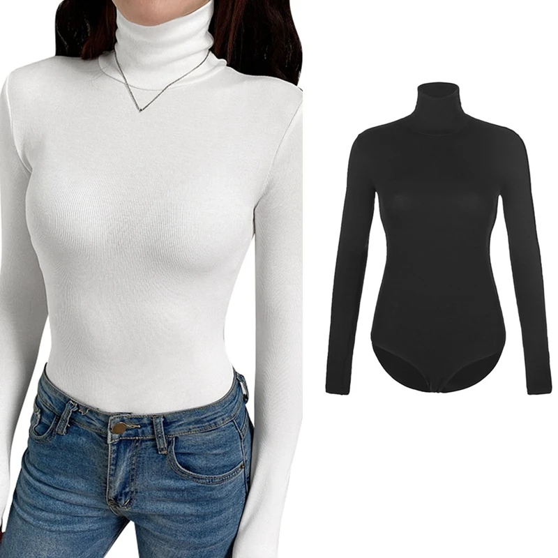 2Pcs Casual Solid Skinny Turtleneck Long Sleeve Warm Basic Women Body High Neck Sheer Bodysuits Slim L,White & Black
2Pcs Casual Solid Skinny Turtleneck Long Sleeve Warm Basic Women Body High Neck Sheer Bodysuits Slim L,White & Black
