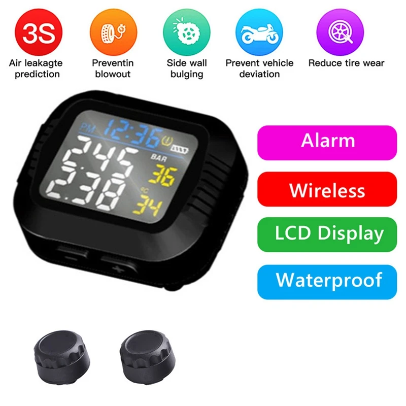 NewWaterproof Motorcycle Real Time Tire Pressure Monitoring System External Sensor Wireless LCD Display Moto TPMS
NewWaterproof Motorcycle Real Time Tire Pressure Monitoring System External Sensor Wireless LCD Display Moto TPMS