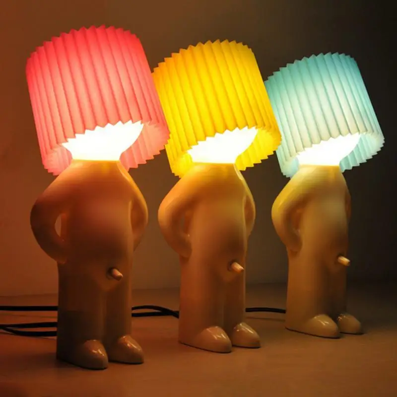

Mr.P a little shy man creative lamp Naughty boy small night lights Candy color Naughty boy night light home decoration nice gift