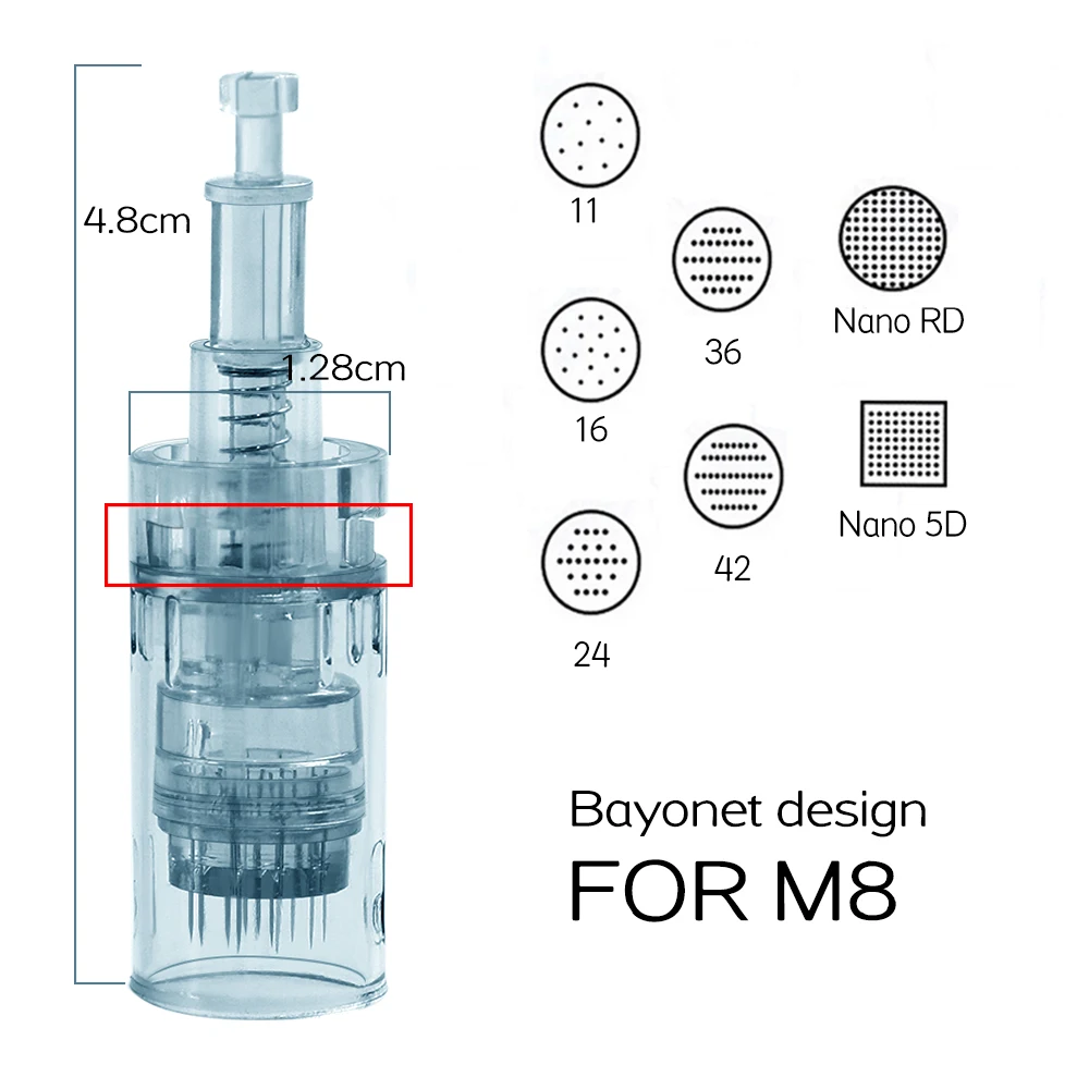 Dr.Pen M8 Needle Cartridges Bayonet Cartridges 11 16 36 42 Nano Needle MTS Micro Skin Needling Compatible With Dr pen M8
Dr.Pen M8 Needle Cartridges Bayonet Cartridges 11 16 36 42 Nano Needle MTS Micro Skin Needling Compatible With Dr pen M8