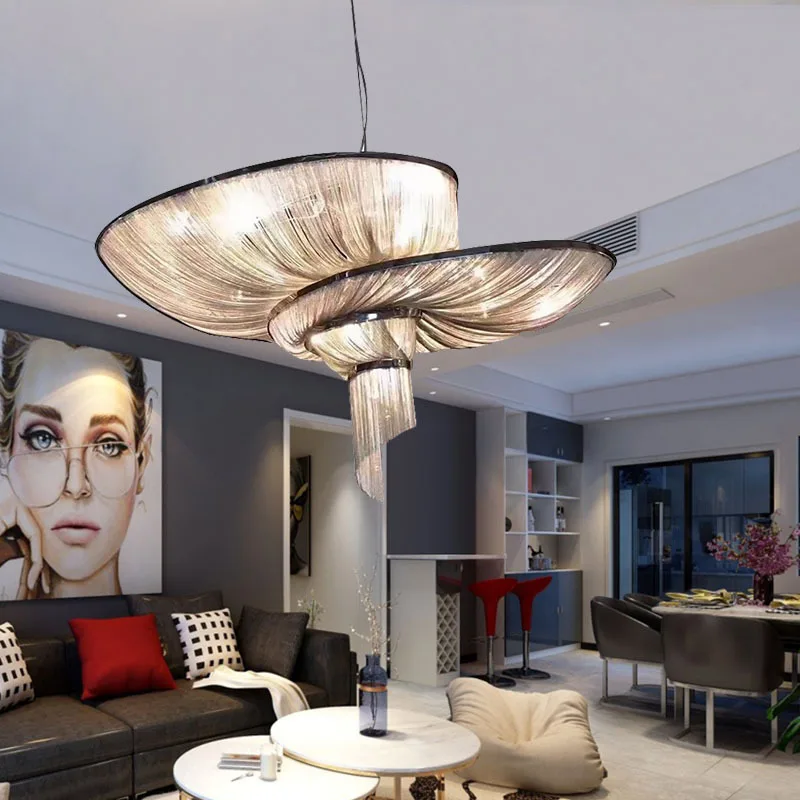 Post-Modern Minimalist Creative LED Pendant Lights Designer Art Chain Tassel Iron Living Room Bedroom Lamp Decoration Lighting
Post-Modern Minimalist Creative LED Pendant Lights Designer Art Chain Tassel Iron Living Room Bedroom Lamp Decoration Lighting