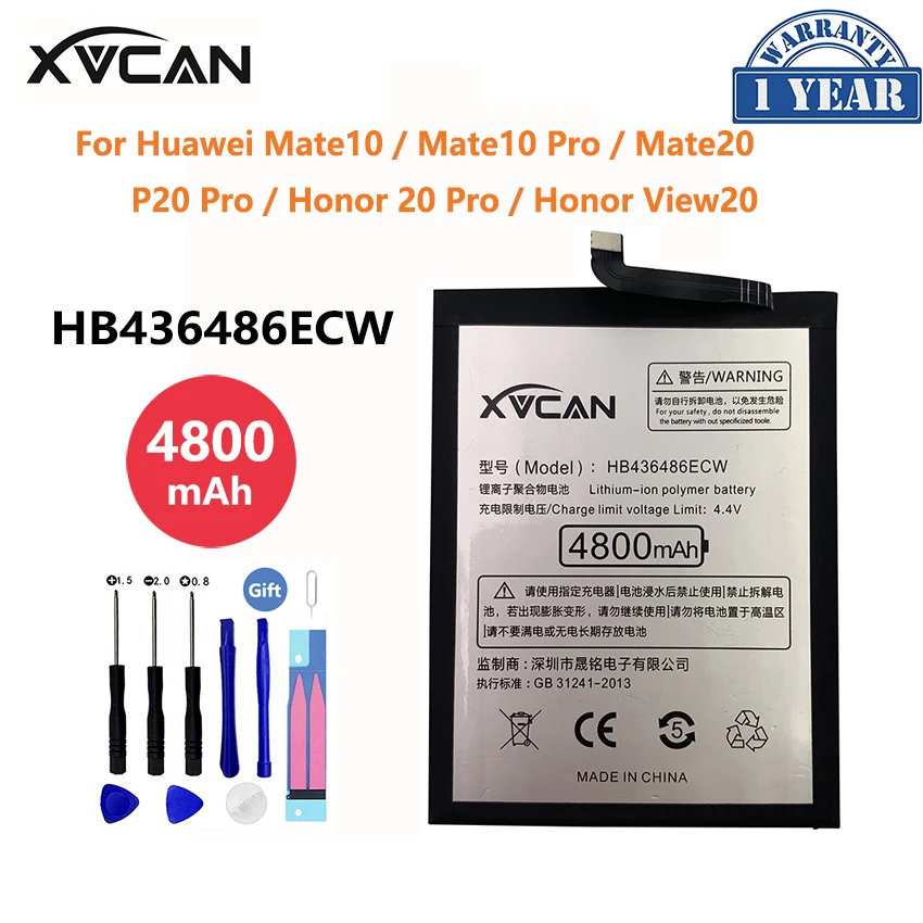 Оригинальный аккумулятор XVCAN HB436486ECW 4800 мАч для Huawei Mate 10 20 Mate10 P20 Honor View 20 V20 Pro, сменные батареи
Оригинальный аккумулятор XVCAN HB436486ECW 4800 мАч для Huawei Mate 10 20 Mate10 P20 Honor View 20 V20 Pro, сменные батареи