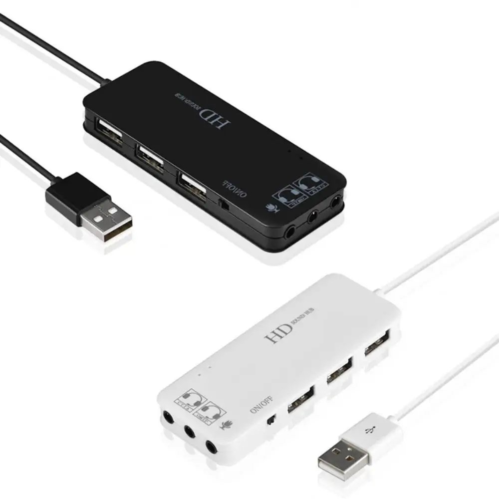 3 порта USB 2 0 зарядное устройство концентратор + стерео наушники микрофон W/ 7.1CH