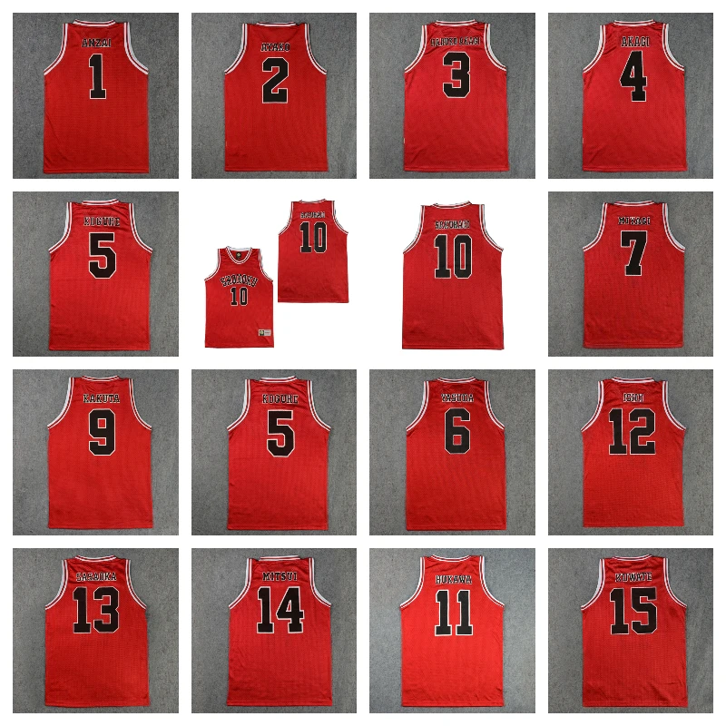 BG basketball jerseys SHOHOKU 1-15 SAKURAGI MIYAGI AKAGI jersey anzai Outdoor sportswear training Hip-hop culture movie red
BG basketball jerseys SHOHOKU 1-15 SAKURAGI MIYAGI AKAGI jersey anzai Outdoor sportswear training Hip-hop culture movie red
