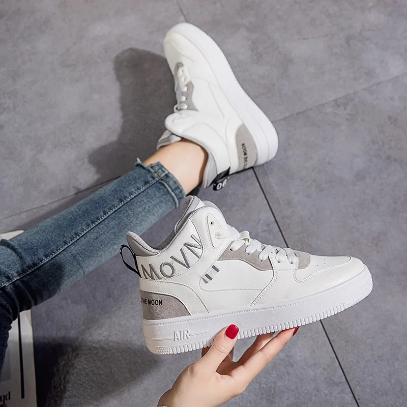 Женские повседневные кроссовки, дышащая Вулканизированная подошва, на шнуровке, плоская подошва, белые 
Женские повседневные кроссовки, дышащая Вулканизированная подошва, на шнуровке, плоская подошва, белые