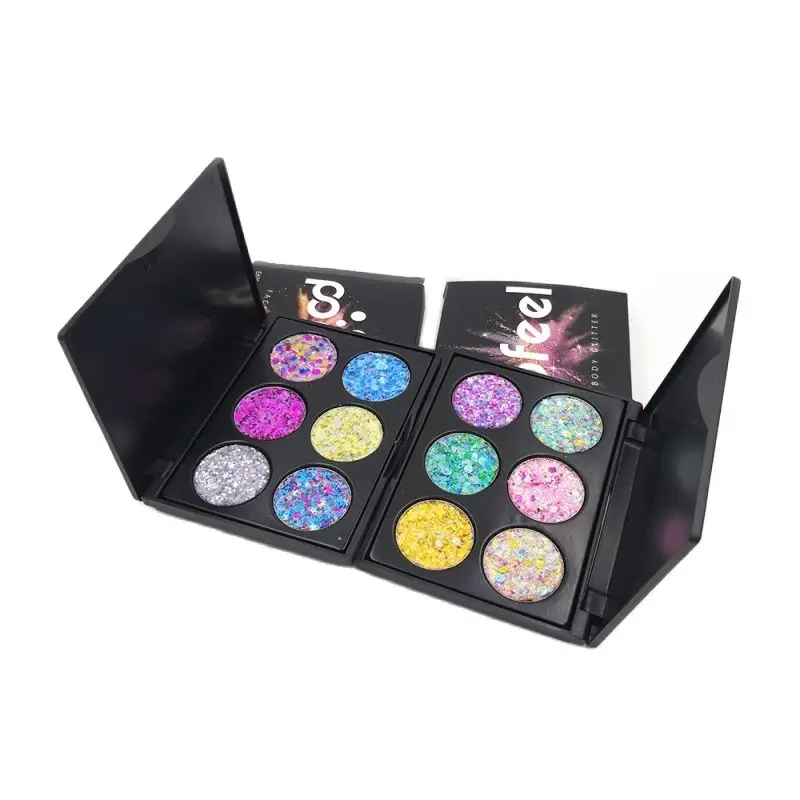 Glitter Shimmer Eyeshadow Shinning Diamond Pigment Body Face Eye Sequin 6 Colors Festival Makeup Palette
Glitter Shimmer Eyeshadow Shinning Diamond Pigment Body Face Eye Sequin 6 Colors Festival Makeup Palette