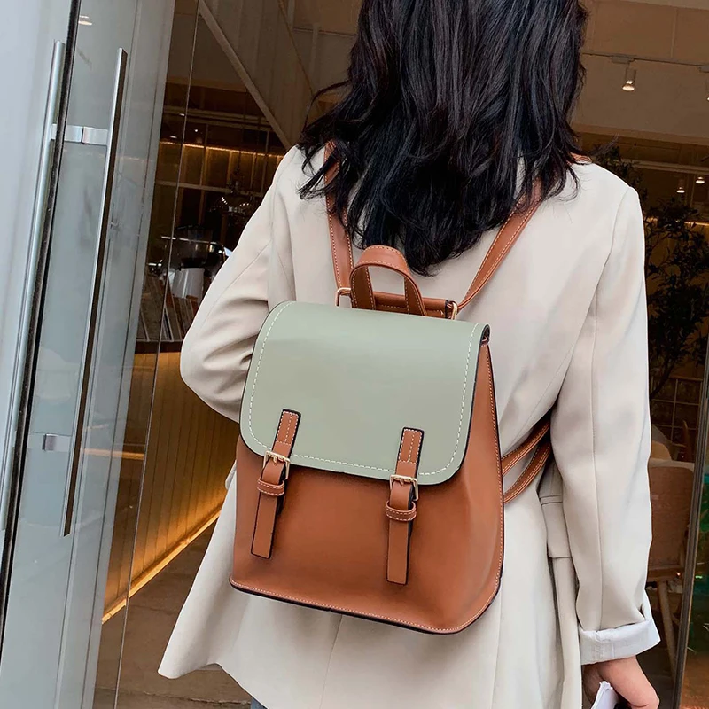Female Autumn PU Backpacks for Women Leisure Panelled Large-capacity College School Bags Korean Fashion Woman Backpack 2020 New
Female Autumn PU Backpacks for Women Leisure Panelled Large-capacity College School Bags Korean Fashion Woman Backpack 2020 New