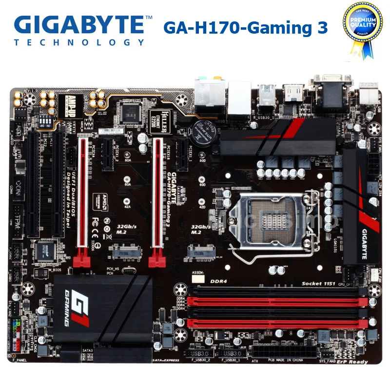 Gigabyte GA H170 GAMING 3 LGA 115 материнская плата Gaming Socket DDR4 поддержка I7 6700K оригинальная б/у