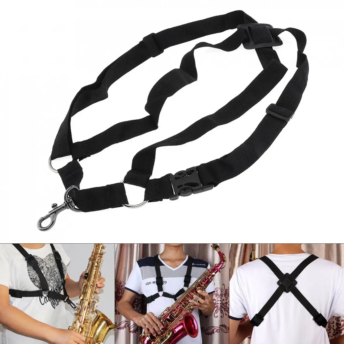 Saxophone Strap Black Adjustable Universal Sax Harness Shoulder Strap Saxophone part for Alto / Tenor / Soprano Saxophone
Saxophone Strap Black Adjustable Universal Sax Harness Shoulder Strap Saxophone part for Alto / Tenor / Soprano Saxophone
