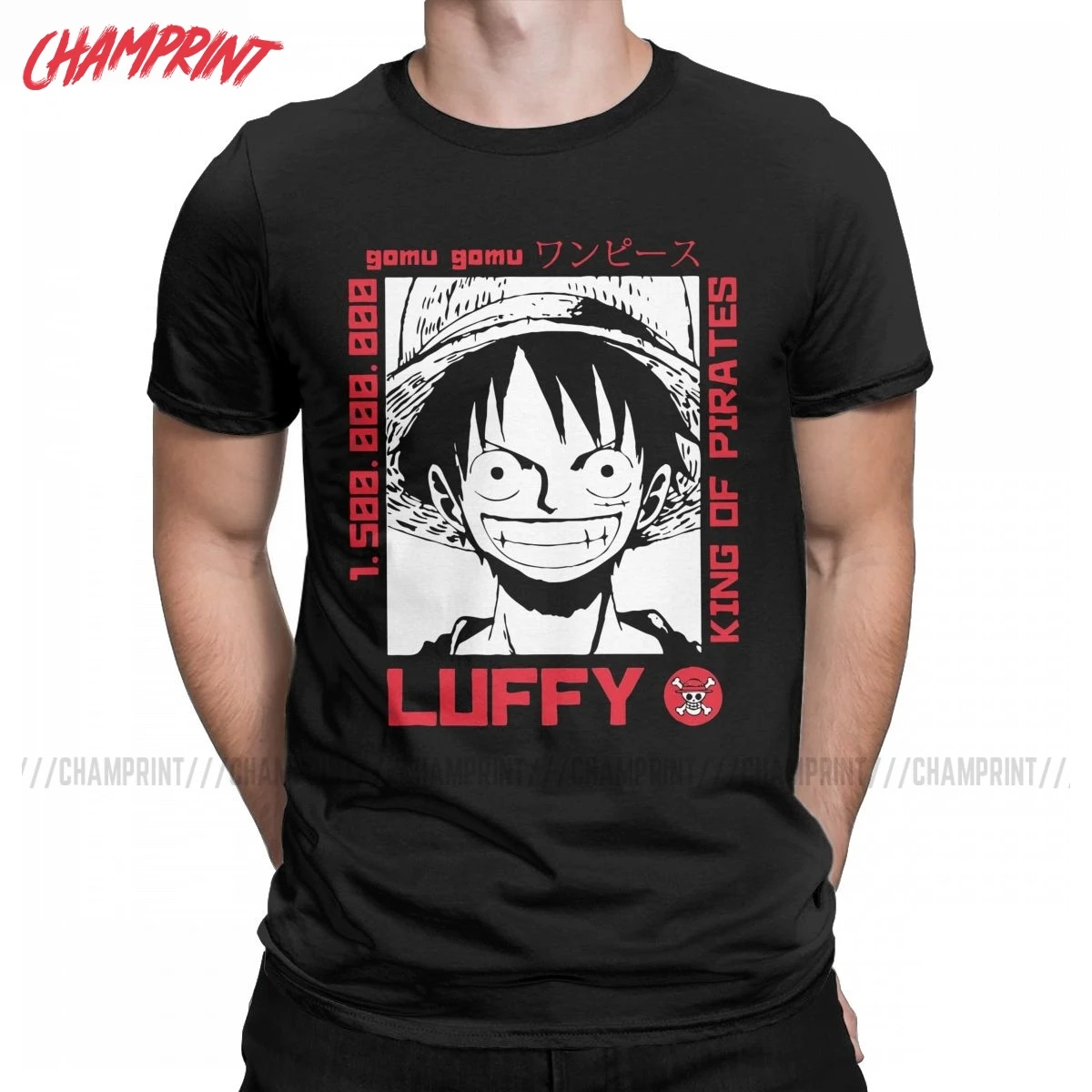 Мужская футболка One Piece Monkey D Luffy, топы из чистого хлопка с аниме, Уникальные футболки с коротким рукавом и круглым вырезом, размера плюс
Мужская футболка One Piece Monkey D Luffy, топы из чистого хлопка с аниме, Уникальные футболки с коротким рукавом и круглым вырезом, размера плюс