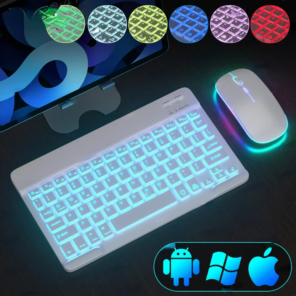 For iPad Tablet Keyboard With Backlit Wireless Bluetooth-compatible Keyboard Mouse For Android Windows iOS Tablet Phone Laptop
For iPad Tablet Keyboard With Backlit Wireless Bluetooth-compatible Keyboard Mouse For Android Windows iOS Tablet Phone Laptop