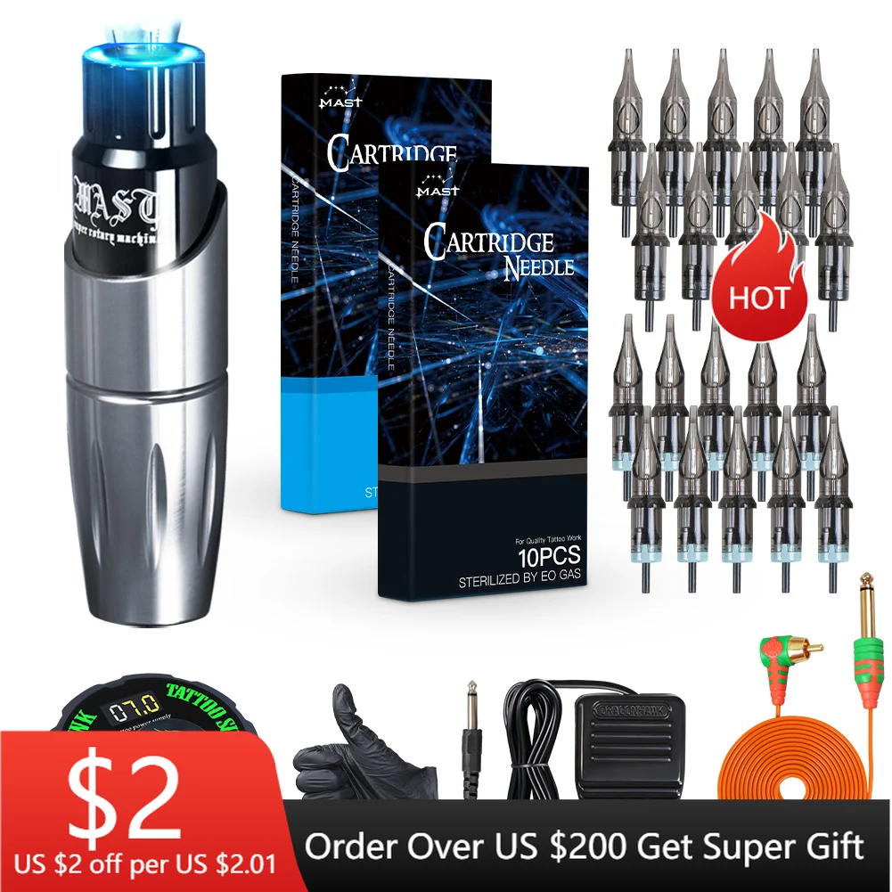 Mast Tour Tattoo Rotary Pen Kit Tattoo Mini Pen Machine Set Motor Rotary Pen Power Cartridge Needles Supplies
Mast Tour Tattoo Rotary Pen Kit Tattoo Mini Pen Machine Set Motor Rotary Pen Power Cartridge Needles Supplies