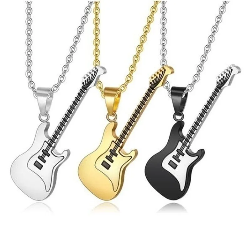 Guitar Necklace for Men/Women Music Lover Gift Black/Gold Color Stainless Steel Pendant & Chain Hip Hop Rock Jewelry
Guitar Necklace for Men/Women Music Lover Gift Black/Gold Color Stainless Steel Pendant & Chain Hip Hop Rock Jewelry
