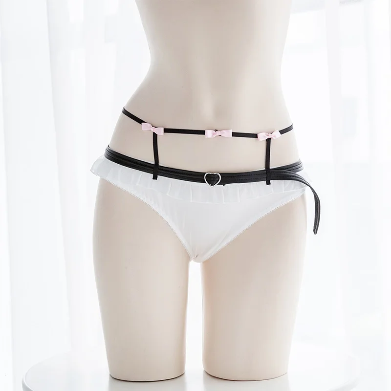 Maid Pure White Milk Silk Cute Heart Bowknot PU Belt Lolita Panties Cosplay Japanese Women Ruffles Trim Secy Briefs Underwear
Maid Pure White Milk Silk Cute Heart Bowknot PU Belt Lolita Panties Cosplay Japanese Women Ruffles Trim Secy Briefs Underwear