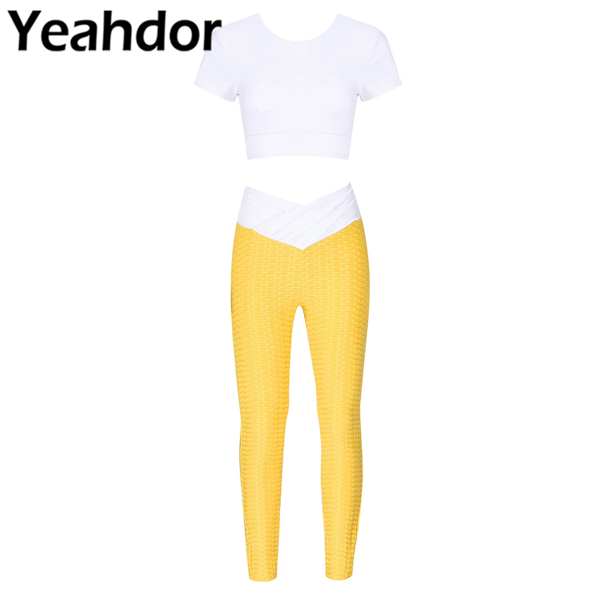 2Pcs Women Sport Gym Yoga Suit Short Sleeves Cross Straps Open Back Padded Sport Tops and Pants Sportswear Tracksuit Outfit
2Pcs Women Sport Gym Yoga Suit Short Sleeves Cross Straps Open Back Padded Sport Tops and Pants Sportswear Tracksuit Outfit