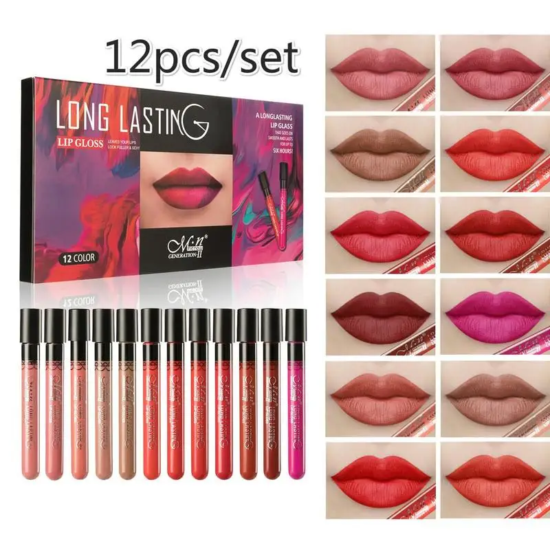 12Colors /set Makeup Lip Gloss Lasting Matte Liquid Lipsticks Lip Tint Long-lasting Waterproof Cosmetic maquillajes
12Colors /set Makeup Lip Gloss Lasting Matte Liquid Lipsticks Lip Tint Long-lasting Waterproof Cosmetic maquillajes