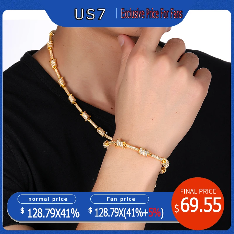 US7 7mm Iced Out Barbed Wire Necklace Gold Silver Color Copper Neckalces for Men Fashion Hip Hop Jewelry
US7 7mm Iced Out Barbed Wire Necklace Gold Silver Color Copper Neckalces for Men Fashion Hip Hop Jewelry