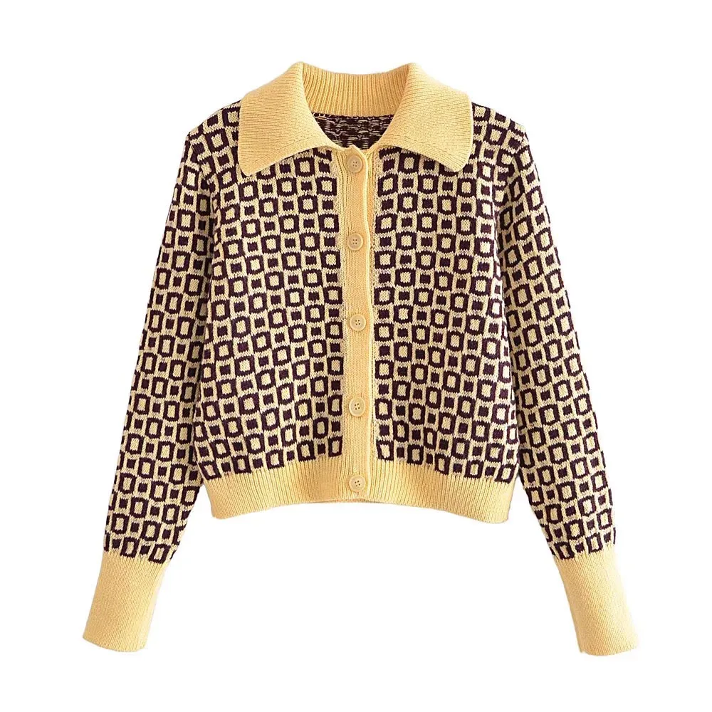 BBWM 2021 Autumn Women Vintage Preppy Style Round Neck Geometric Sweater Female Casual Cardigan Long Sleeve Chic Short Top
BBWM 2021 Autumn Women Vintage Preppy Style Round Neck Geometric Sweater Female Casual Cardigan Long Sleeve Chic Short Top