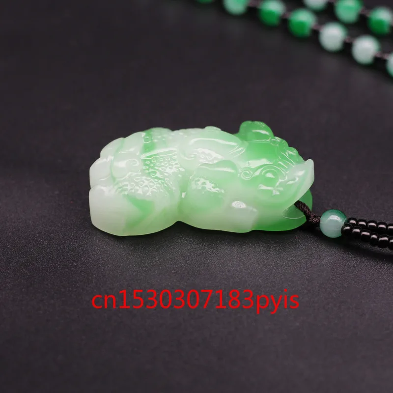

Natural White Green Jade Pixiu Pendant Necklace Chinese Hand-Carved Charm Jadeite Jewelry Fashion Amulet Men Women Lucky Gifts