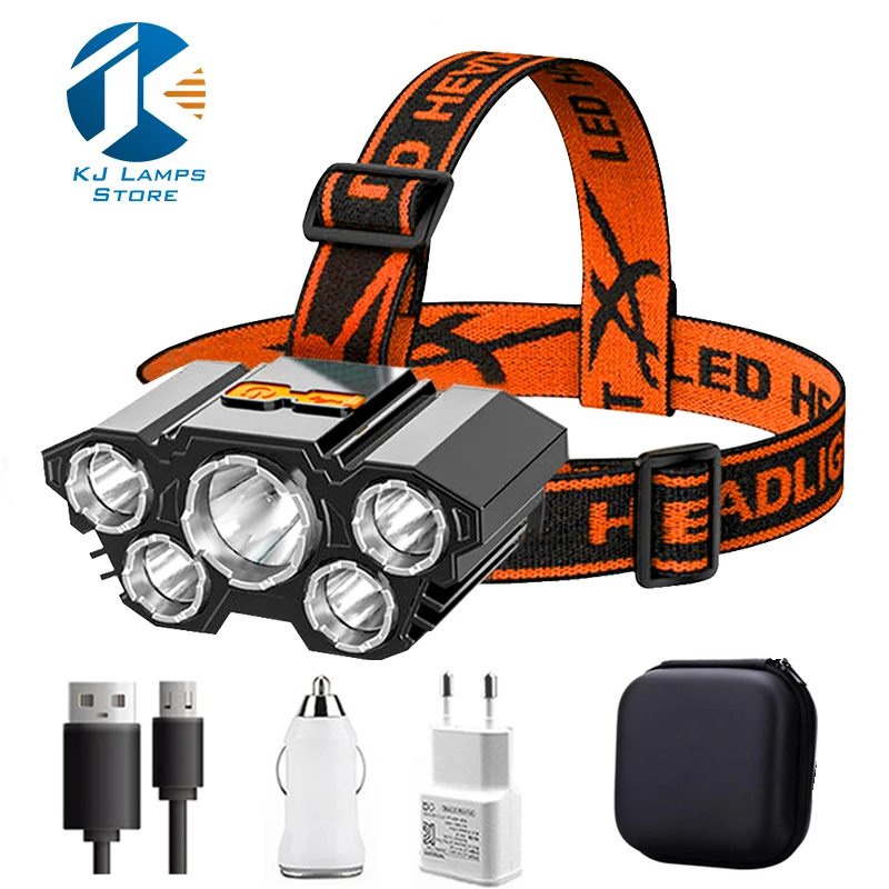 5 Led Strong Headlight Usb Rechargeable Built-in Battery Super Bright Head-Mounted Flashlight Outdoor Rechargeable Night Fishing
5 Led Strong Headlight Usb Rechargeable Built-in Battery Super Bright Head-Mounted Flashlight Outdoor Rechargeable Night Fishing