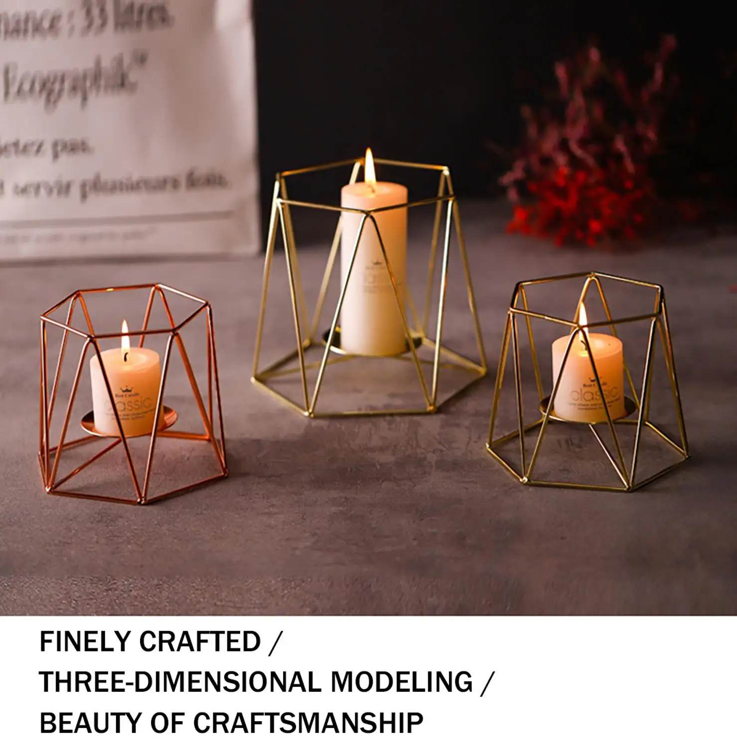 Nordic Style Wrought Iron Geometric Candle Holder Home Christmas Decoration Metal Crafts Desktop Candle Holder Art Gift
Nordic Style Wrought Iron Geometric Candle Holder Home Christmas Decoration Metal Crafts Desktop Candle Holder Art Gift