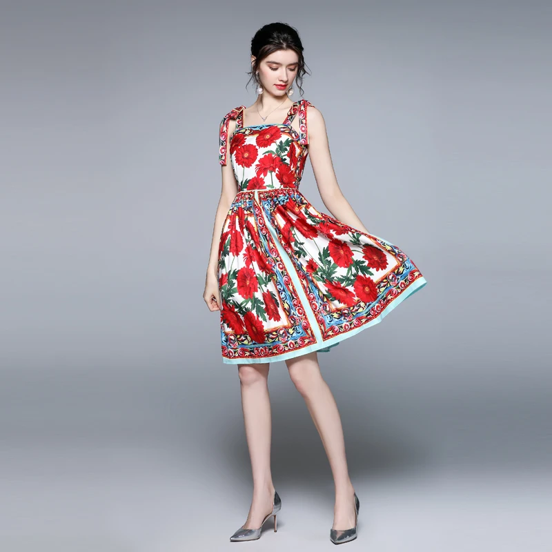 2021 Summer Newest Bohemian Vintage Print Sling Woman Dress Square Collar Sleeveless High Waist Hit Color Beach Dresses Female
2021 Summer Newest Bohemian Vintage Print Sling Woman Dress Square Collar Sleeveless High Waist Hit Color Beach Dresses Female