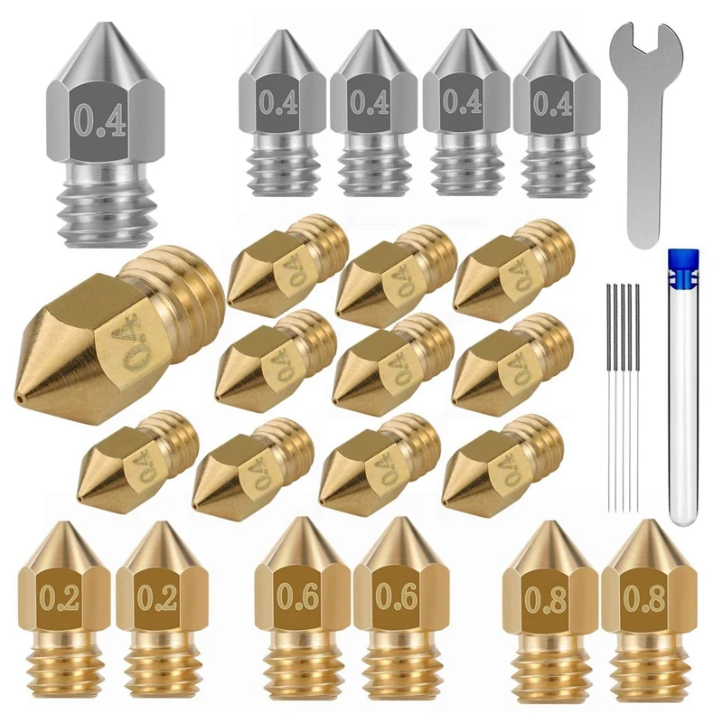3D Printer Nozzles Cleaning Kit,MK8 3D Printer Extruder Nozzles For Creality Ender 3 Ender 3 Pro Ender 5 Ender 5 Pro
3D Printer Nozzles Cleaning Kit,MK8 3D Printer Extruder Nozzles For Creality Ender 3 Ender 3 Pro Ender 5 Ender 5 Pro